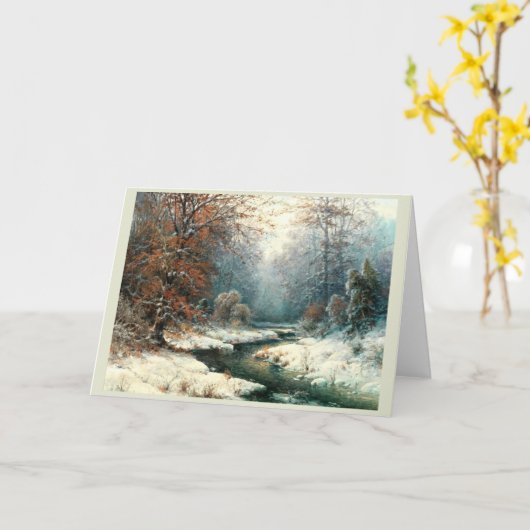 Winterrivierlandschap, winter kaart (Gele Bloem)