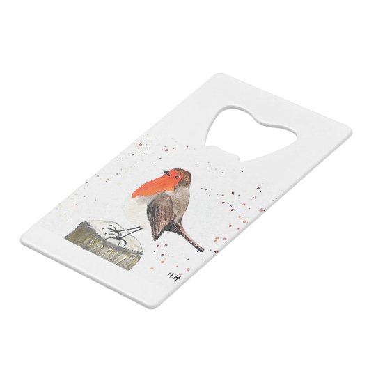 Winterrobin Creditkaart Flessenopener (Voorkant Gekanteld)