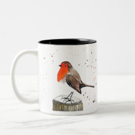 Winterrobin Tweekleurige Koffiemok
