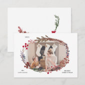 winterrode bessen foto vrolijke kerstkaart kaart (Voorkant / Achterkant)