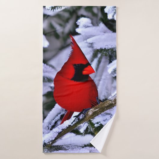 Winterrode kardinaal badhanddoek (Badhanddoek)
