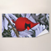 Winterrode kardinaal badhanddoek (Badhanddoek)