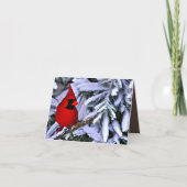 Winterrode kardinaal bedankkaart (Voorkant)