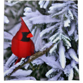 Winterrode kardinaal douchegordijn (Voorkant)