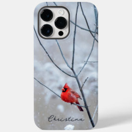 Winterrode kardinaal in sneeuw Case-Mate iPhone 14 pro max hoesje