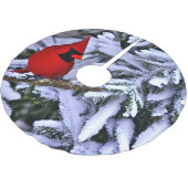 Winterrode kardinaal kerstboom rok (Gekanteld)