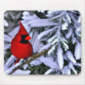 Winterrode kardinaal muismat (Voorkant)