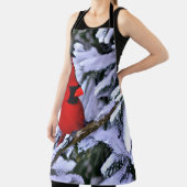 Winterrode kardinaal schort (Insitu)