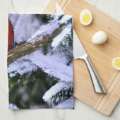 Winterrode kardinaal theedoek (Quarter Fold)