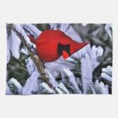 Winterrode kardinaal theedoek (Horizontaal)