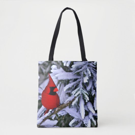 Winterrode kardinaal tote bag (Voorkant)