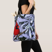 Winterrode kardinaal tote bag (Dichtbij)