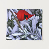 Winterrode kardinaal wandkleed (Voorkant (horizontaal))