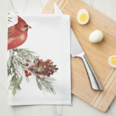 Winterrode kardinale spardinaal bomen theedoek (Quarter Fold)