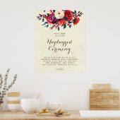 winterrode rozen niet-gestopt trouwceremoniebord poster (Keuken)