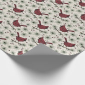 Winterrood kardinaalgetal cadeaupapier (Hoek)