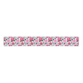  winterrood roze Floral Waterverf Patroon Grosgrain Lint (Voorkant)