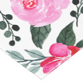  winterrood roze Floral Waterverf Patroon Korte Tafelloper (Hoek)