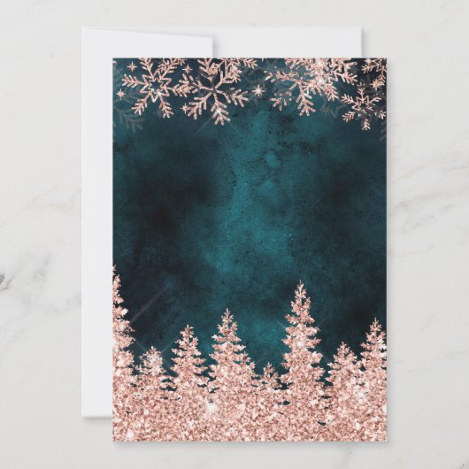 Winterroos gouden sneeuw baby shower kaart (Achterkant)