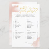 Winterroze Baby shower game Wat in je tas (Voorkant / Achterkant)