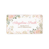 Winterroze Baby shower Snowflake Etiket (Voorkant)