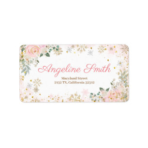 Winterroze Baby shower Snowflake Etiket