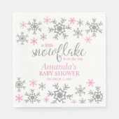Winterroze Baby shower Snowflake Servet (Voorkant)