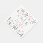 Winterroze Baby shower Snowflake Servet (Hoek)