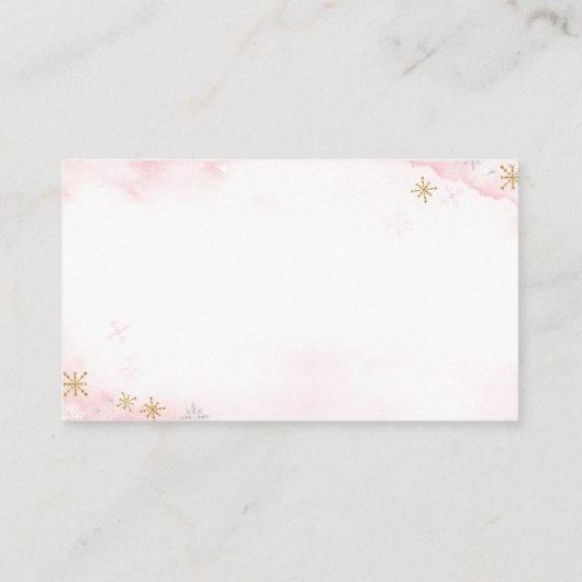 Winterroze bos dieren meisjesboeken voor Baby Informatiekaartje (Achterkant)