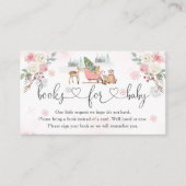 Winterroze bos dieren meisjesboeken voor Baby Informatiekaartje (Voorkant)