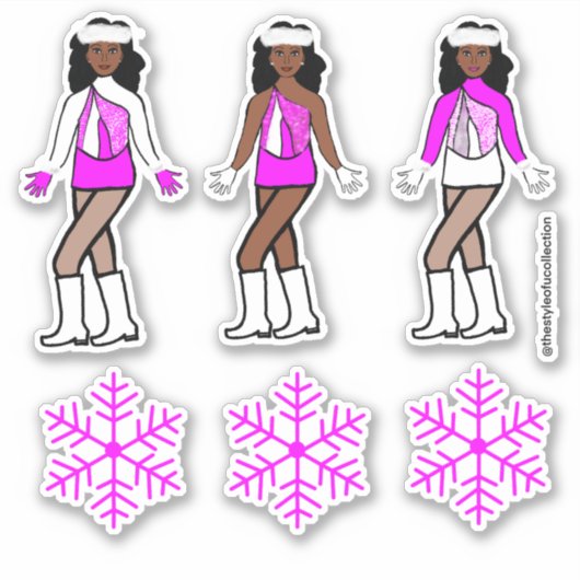 Winterroze danser Stickers #1 (Voorkant)