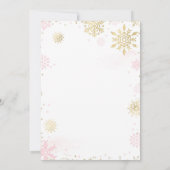 Winterroze en goudsneeuwvlokBaby shower Kaart (Achterkant)