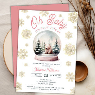 Winterroze Het is koud buiten bos Baby shower Kaart