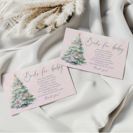 Winterroze kerstboomboeken voor baby informatiekaartje
