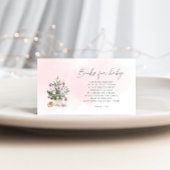 Winterroze kerstboomboeken voor baby informatiekaartje