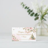 Winterroze kerstboomkleerkaartje informatiekaartje (Staand voorkant)