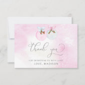 Winterroze sneeuw dank je kaart (Voorkant)