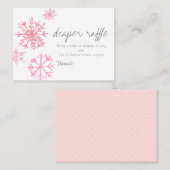 winterroze sneeuw voor de babydouche-kaart informatiekaartje (Voorkant / Achterkant)