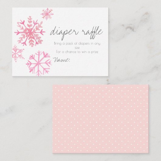 winterroze sneeuw voor de babydouche-kaart informatiekaartje (Voorkant / Achterkant)