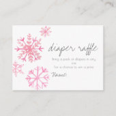 winterroze sneeuw voor de babydouche-kaart informatiekaartje (Voorkant)