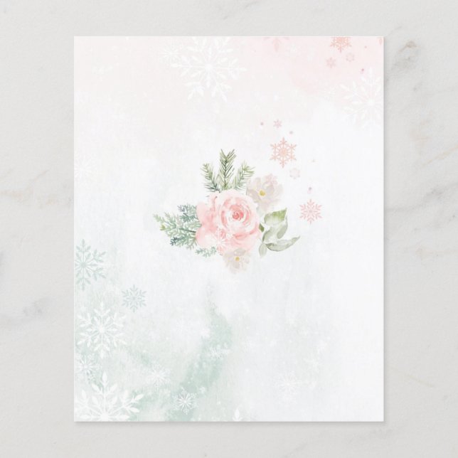 Winterroze sneeuwvlokken voorspelling voor baby ka (Achterkant)