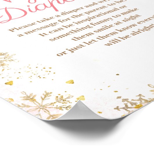 Winterroze Snowflake Late Night Diapers Poster (Hoek)