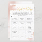 Winterroze Waterverf Baby shower Spel tekens (Voorkant / Achterkant)