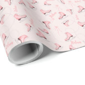 Winterroze waterverf schaats cadeaupapier (Rol Hoek)