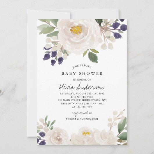 WinterRozen Baby shower Kaart (Voorkant)