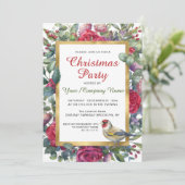 Winterrozen Bloemenkrans Kerstavondfeest Kaart (Staand voorkant)