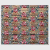 WinterRozen Pine Spruce Trellis Barn Board Cadeaupapier (Vlak)