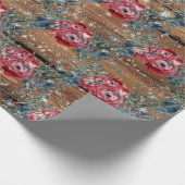 WinterRozen Pine Spruce Trellis Barn Board Cadeaupapier (Hoek)