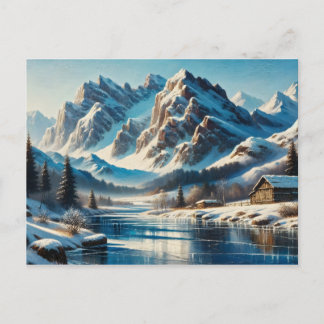 Winterrust: Alpenreflecties Briefkaart
