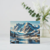 Winterrust: Alpenreflecties Briefkaart (Staand voorkant)
